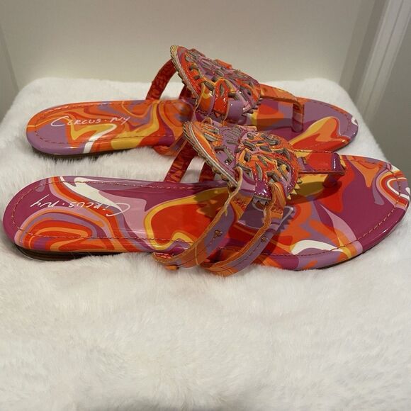 Women’s Shoes Thong Sandals Size 6 NEW Orange Tie Dye Circus NY By Sam Edelman - Picture 9 of 14